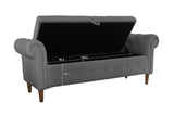 Multifunctional Storage Rectangular Sofa Stool- Gray 12224347
