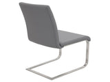 Contemporary Dining Chair in Grey Faux Leather - Set of 2 B202P223519