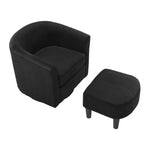 ZUN Swivel Accent Chair 360&deg; Comfy Recliner Corduroy Arm Chair Single Sofa with Ottoman for Living Room W2582P179931
