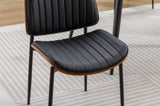 YIJIAN Dining Chairs Set of 2 Mid Century Modern Retro Faux Leather Chair with Bentwood Upholstered W1622123547