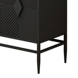 31.50" Modern 2 Door Wooden Storage Cabinet Accent Cabinet with Metal Leg Featuring Two-tier W1435P206312