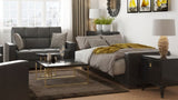 PrimeNest ZenAero Collection Upholstered Convertible Loveseat with Storage, Black-PU B030P281754
