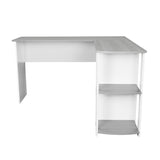 ZUN Modern L-Shaped Desk with Side Shelves, Grey 56413101