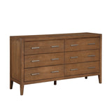 Transitional Bedroom Furniture 1pc Dresser of 6x Drawers Light Brown Finish Wooden B011P286828