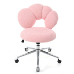 ZUN 360&deg;Swivel Height Adjustable,Swivel Chair,Teddy fabric,home office chair W680P143449