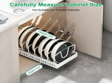 Adjustable Carbon Steel Sliding Cookware Storage Rack, Anti-Rust Pull Out Pan Lid Holder for Cutting 27997751
