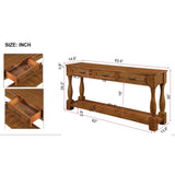 63inch Long Wood Console Table with 3 Drawers and 1 Bottom Shelf for Entryway Hallway Easy Assembly W1202114035