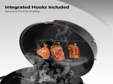 43 x 52 x 85 cm Black Cylindrical Smoker with Chimney Powder-Coated Iron 63817602