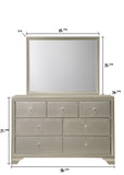 ZUN 1pc Modern Glam Style Champagne Finish Glam Seven Drawer Dresser Embossed Crocodile Pattern Wooden B011P217892