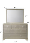 ZUN 1pc Modern Glam Style Champagne Finish Glam Seven Drawer Dresser Embossed Crocodile Pattern Wooden B011P217892