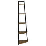 Aged Walnut 5-Tier Corner Bookcase B062P153786