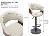 Faux Leather Wooden Adjustable Bar Stools, 360 Degree Swivel Bar Chair with Backs,Bar height Couner W2195P414780