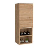 Medicine Single Door Cabinet 32" H, Two Interior Shelves, Two External Shelves, Light Oak B097133166