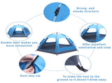 3-4 Person Automatic Family Tent Instant Pop Up Waterproof for Camping Hiking Travel Outdoor 19097728