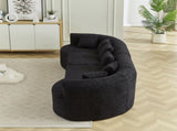 Curved Sectional Sofa, 111.5-inch Oversized Modern Bone-Free Cloud Sofa with 6 Pillows Luxury W3505P456569
