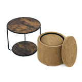 Ottoman, multi-functional combination set table Ottoman, combination of Ottoman and table, with drum W487P243609