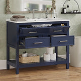 36" Bathroom Vanity with Ceramic Sink, Bathroom Vanity with Tip-Out Tray and 2 Full-Extension N817P288908B