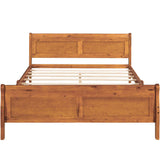 Queen Size Wood Platform Bed with Headboard and Wooden Slat Support 18391919