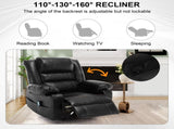 Breathable Leather Massage Recliner Chair Manual Living Room Reclining Sofa W1403P156678