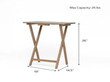 5-Piece Rubberwood Folding TV Tray Table Set of 4 with Storage Rack, Rustic Gray 64887984