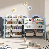 Kids Toy Storage Organizer, Toy Organizer with 2 Tier Bookshelf, Toy Storage with Shelf and 12 Toy W509P288472