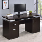 ZUN Computer Desk with 2 Drawers and Cabinet in Cappuccino B016P162591