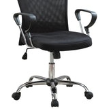 Black and Chrome Height Adjustable Office Chair with Casters B062P153801
