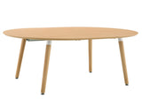 3-in-1 Extendable Dining Table, 43.3" Round to 74.8" Oval Kitchen Table with Solid Wood Legs & W2920P420922