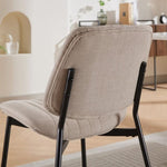 ZUN A&A Furniture, Dining Chairs Set of 2 Modern Retro Linen Chair with Bentwood Back Upholstered Seat W1143P194145