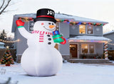 12FT Tall Lighted Christmas Inflatable Decoration, Inflatable Giant Snowman Holding Gift Boxes, 18336363
