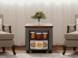 27.6'' Modern Multi-Function Coffee Table/Side Table with Foldable Top & Casters, Multi-tier N735P328521B