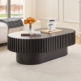 43.70 Inch Modern Handcraft Drum Coffee Oval Coffee for Living Room,Small Wooden Coffee W2582P250585