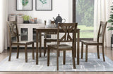 Charcoal Brown Finish 5PC Dining Set Table and 4 Side Chairs X-Back Design Kitchen Dining Furniture B011P170600