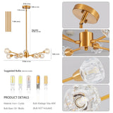 Modern Crystals, 9 Lights Golden for Living Room Bedroom, Dining Room W1340P189548