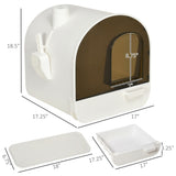 ZUN Fully Enclosed Cat Litter Box/Cat Litter Box 13605943