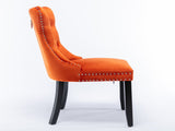 Modern, High-end Tufted Solid Wood Contemporary Velvet Upholstered Dining Chair with Wood Legs 70319788
