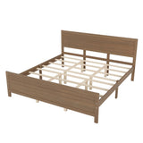 ZUN Wood Platform Bed Frame with Headboard, Mattress Foundation with Wood Slat Support, No Box Spring 05016759