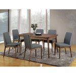 ZUN Set of 2 Padded Fabric Dining Chairs in Natural Tone and Gray B016P156412