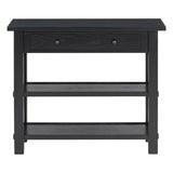 ZUN TREXM Retro Console Table with Drawer and Two Sturdy Shelves for Entryway, Living Room N715P195561B