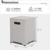 41*41*53.5cm Square Imitation Marble Color Gas Storage Garden Iron Side Table 34899564