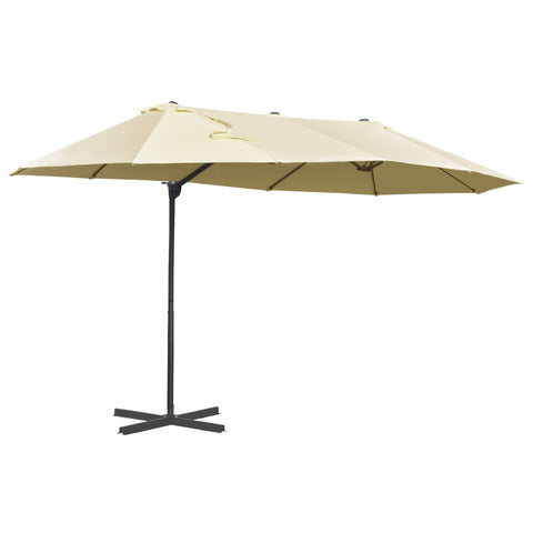 ZUN 14ft Patio Umbrella Double-Sided Outdoor Market Extra Large Umbrella with Crank, Cross Base for W2225142546