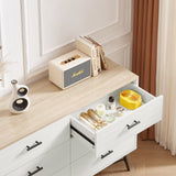 ZUN 6 Drawer Dresser for Bedroom with Deep Drawers, Wood & Chest of Drawers, Modern White Long W1820P152744