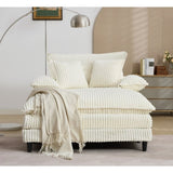 54.75" W Oversized Chaise Lounge Chair,Fluffy Cushioned Sofa Bed,Deep W1628P252010