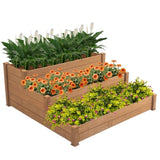 ZUN 48.6 x 48.6 x 21in Raised Garden Bed Horticulture Outdoor Elevated Flower Box Tiered Garden Bed W1422137074