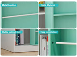 Bookshelf 6-Cube Storage Cabinet Bookcase with Sliding Storage Door Wooden Toy Organizer with Book 05629757