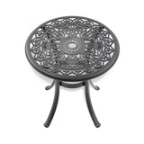 ZUN Ø26.77-inch Cast Aluminum Patio Dining Table With Black Frame and Umbrella Hole W1710P220606