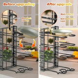 ZUN 8 Tier Pot and Pan Organizer Rack for Cabinet With 3 DIY Methods, Adjustable Organizer for Pots, 39511838