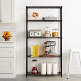 5-Layer Plastic Coated Iron Shelf 180*90*35 Black 59154437