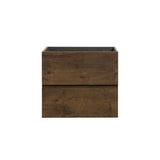 Alice-24W-105,Wall mount cabinet WITHOUT basin,Walnut color,With two drawers, Pre-assembled W1865110047