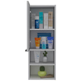 ZUN Mila Bathroom Cabinet, Two Internal Shelves, Two External Shelves, Single Door -White B20091955